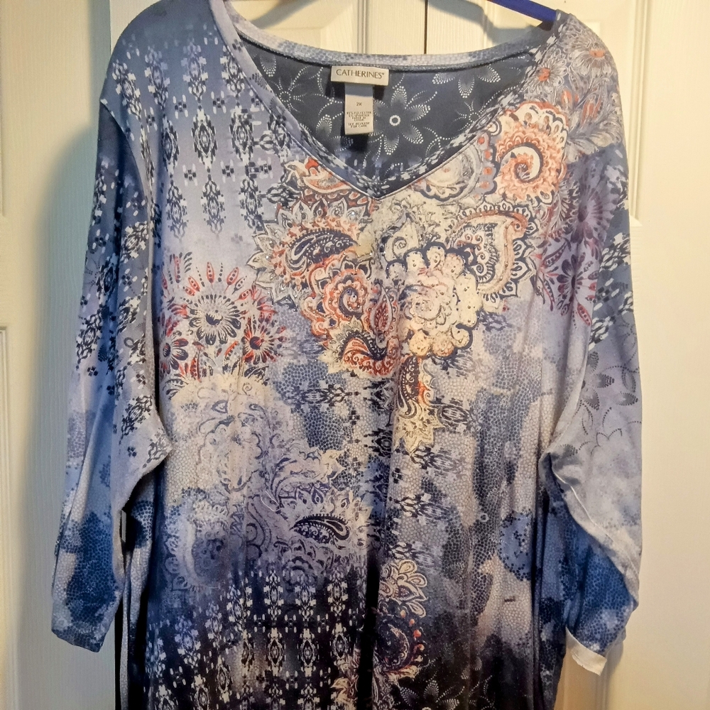 Catherines Multicolor Paisley Blouse